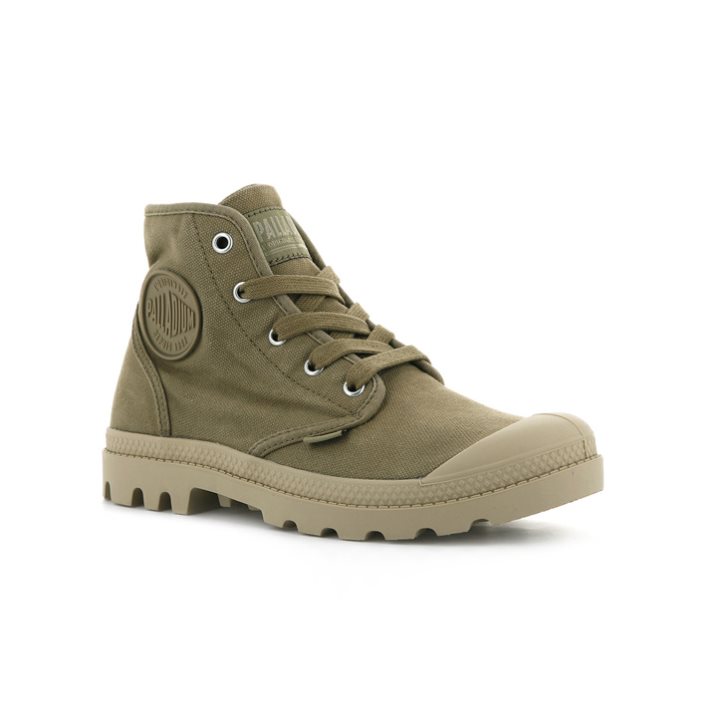 Palladium Pampa Hi Women's Boots Olive | UK Z076-PDA